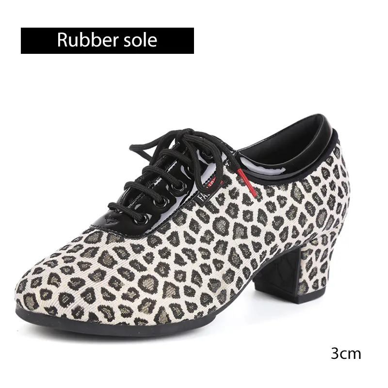 DKZSYIM Women Latin Dance Shoes Modern Tango Jazz Shoes Outdoor Leopard print Dance Shoes Woman Dance Sneaker SIZE34-41 product view
