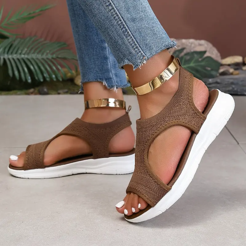 2026 Summer New Women's Open toed Sandals Outdoor Fashion Breathable Comfortable Slope Heel Casual Sandals product view