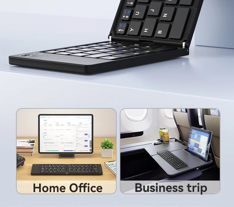 New Foldable Wireless Keyboard Slim Portable Bluetooth Keyboard Rechargeable Folding Keyboard for IOS Windows Android For Ipad detail