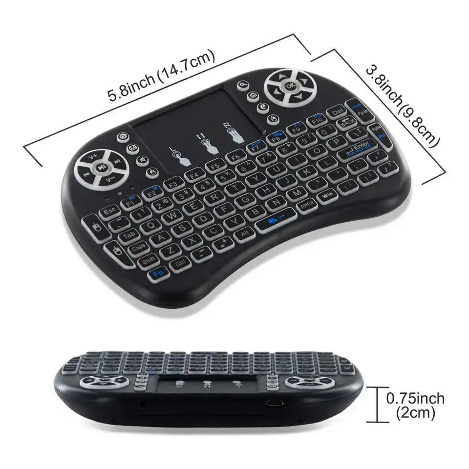 I8 Mini Wireless Keyboard 2.4G Air Mouse Keycaps Touchpad Handheld Remote Control English Russian Backlit for Android TV Box PC product view