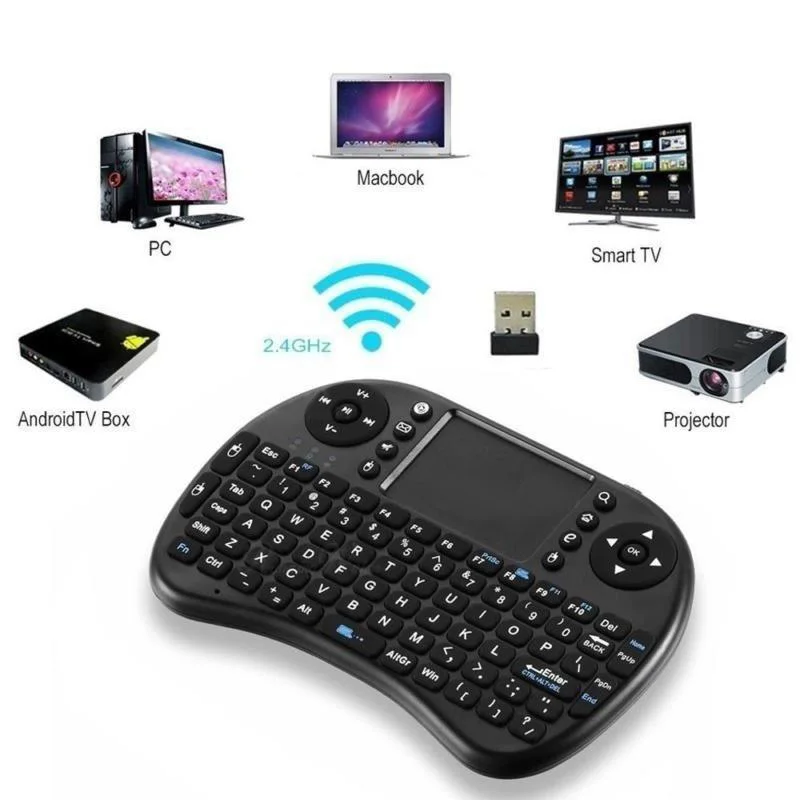 I8 2.4G Wireless Keyboard English Mini Keyboard Air Mouse Handheld Keyboard with Touchpad for Android LaptopTV BOX Projector detail