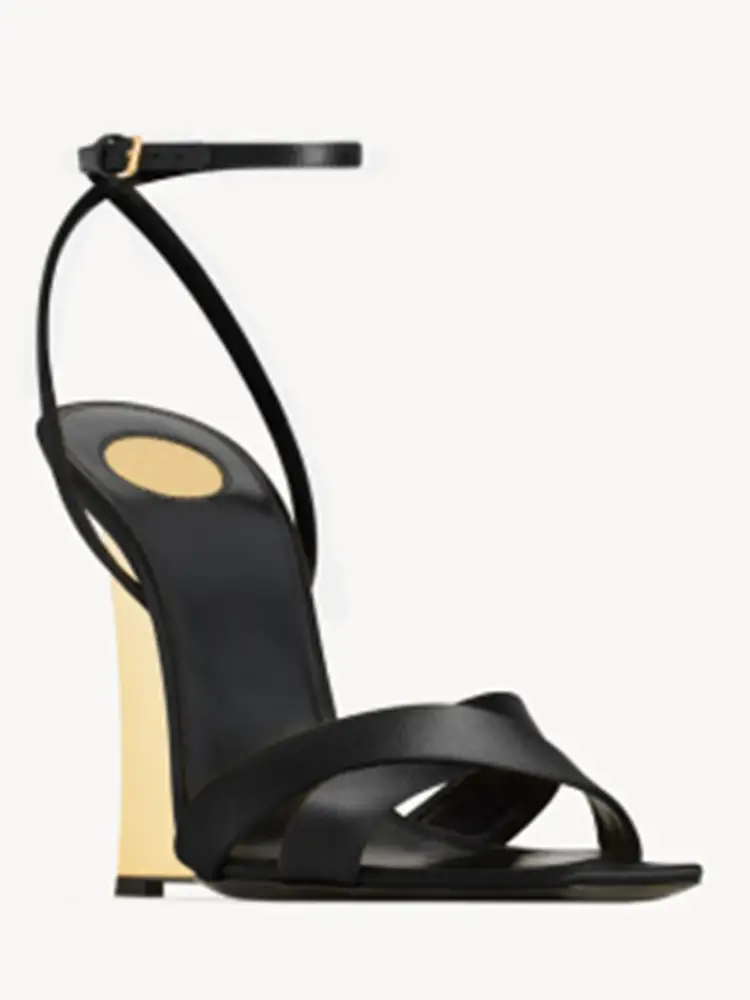 2025 Summer New Slope Heel Pointed High Heel Sandals Wedding Fashion Show Party Women's 34-44 Large Sandals product view