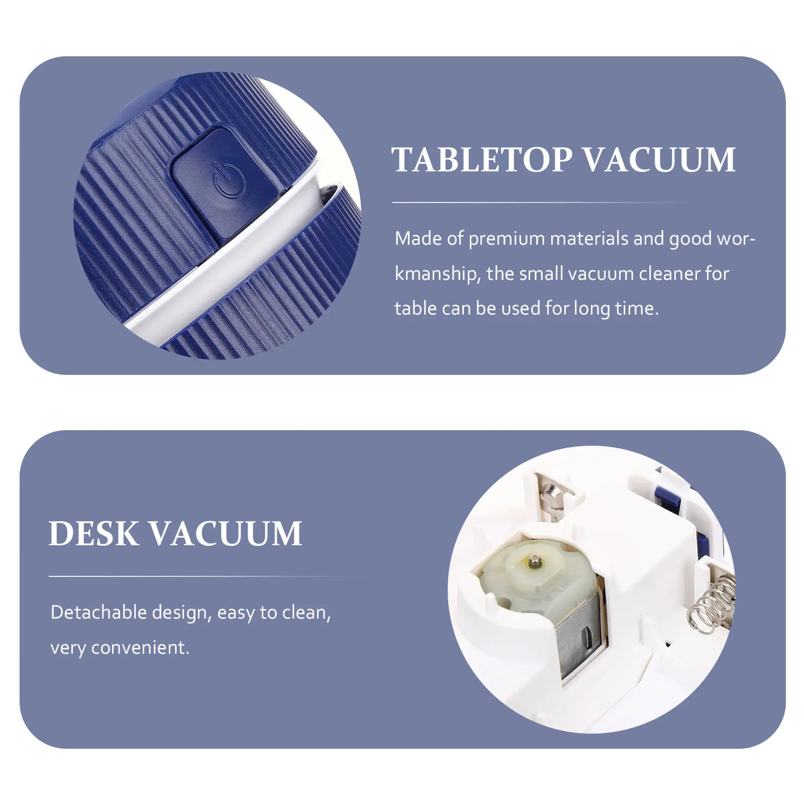 Mini Desktop Vacuum Cleaner Battery Operated Dust Collector Detachable Cordless Table Dust Cleaner Portable Desk product view