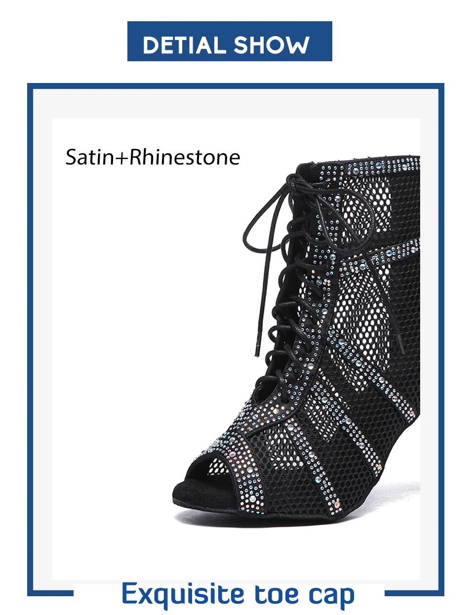 SWDZM Shiny Women Dance Boots Latin Jazz Dance Shoes Full Rhinestone Dancing Boots Customizable Heels Women Ladies Dancing Shoes detail