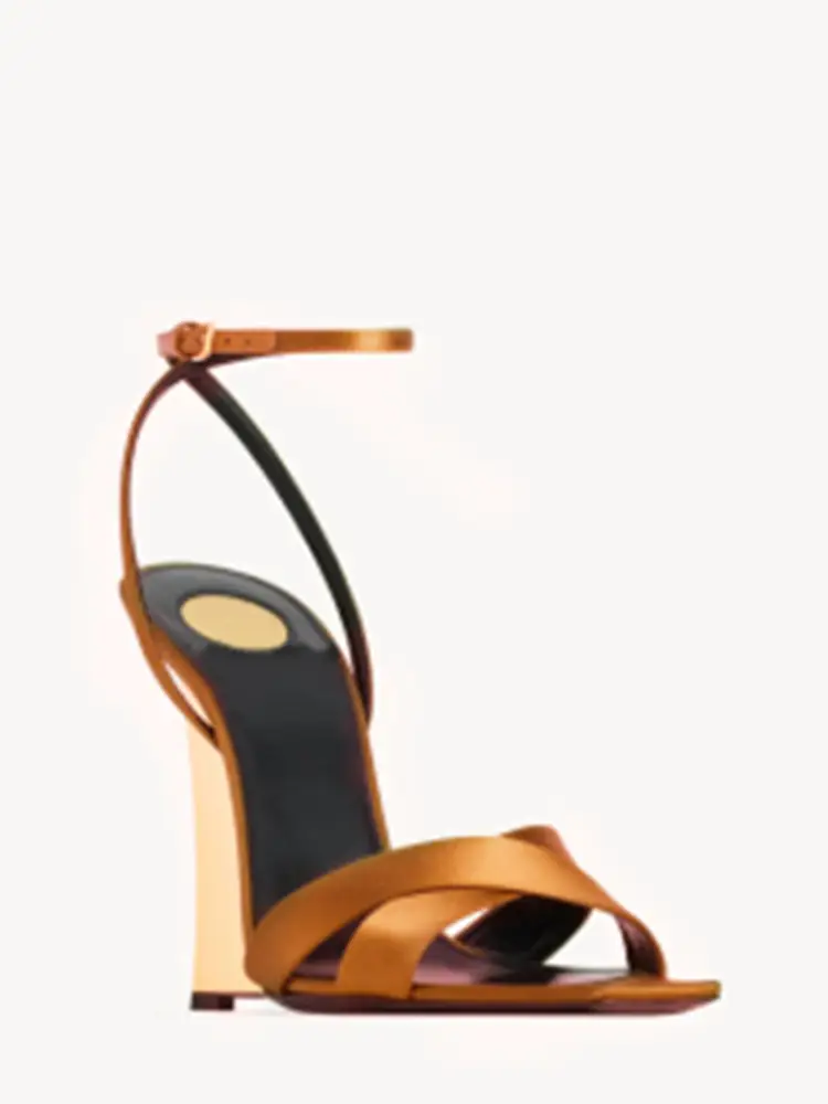 2025 Summer New Slope Heel Pointed High Heel Sandals Wedding Fashion Show Party Women's 34-44 Large Sandals product view
