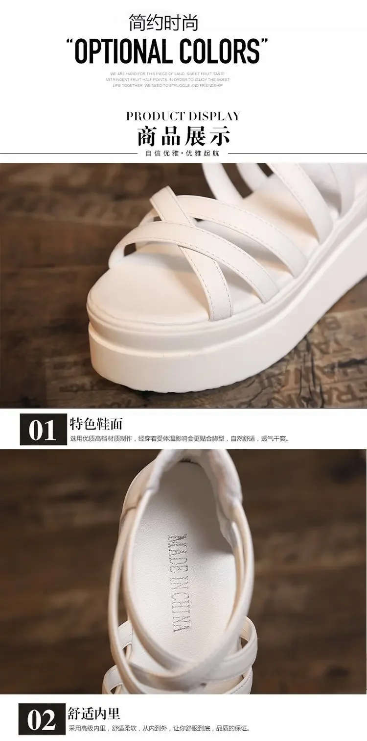 Bohemia Summer Fish Mouth Shoes Women Sandals Slope Heel Open Toe Thick Bottom Sponge Cake Shoes Zapatos Mujer 2024 Tendencia detail