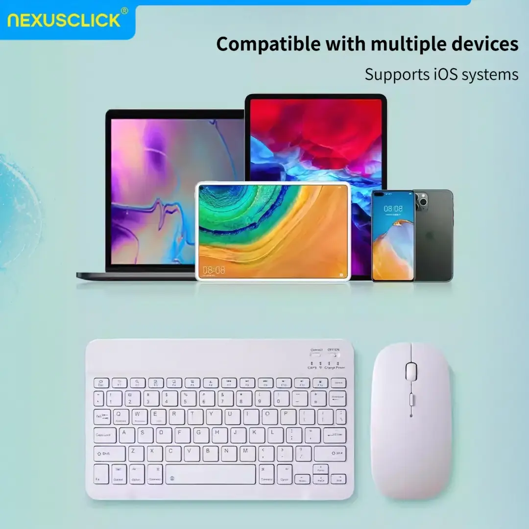 NexusClick Bluetooth Keyboard and Mouse For iPad Xiaomi Samsung Huawei Phone,Slim Mini Wireless Keyboard For Android IOS Windows product view