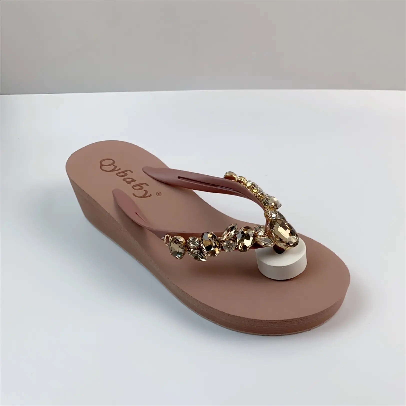 Diamond Slippers Women Summer Outdoor Wear Beach Shoes Sandals Womens Sexy Shoes Slope Heel Flip Flops for Women Chanclas Mujer product view