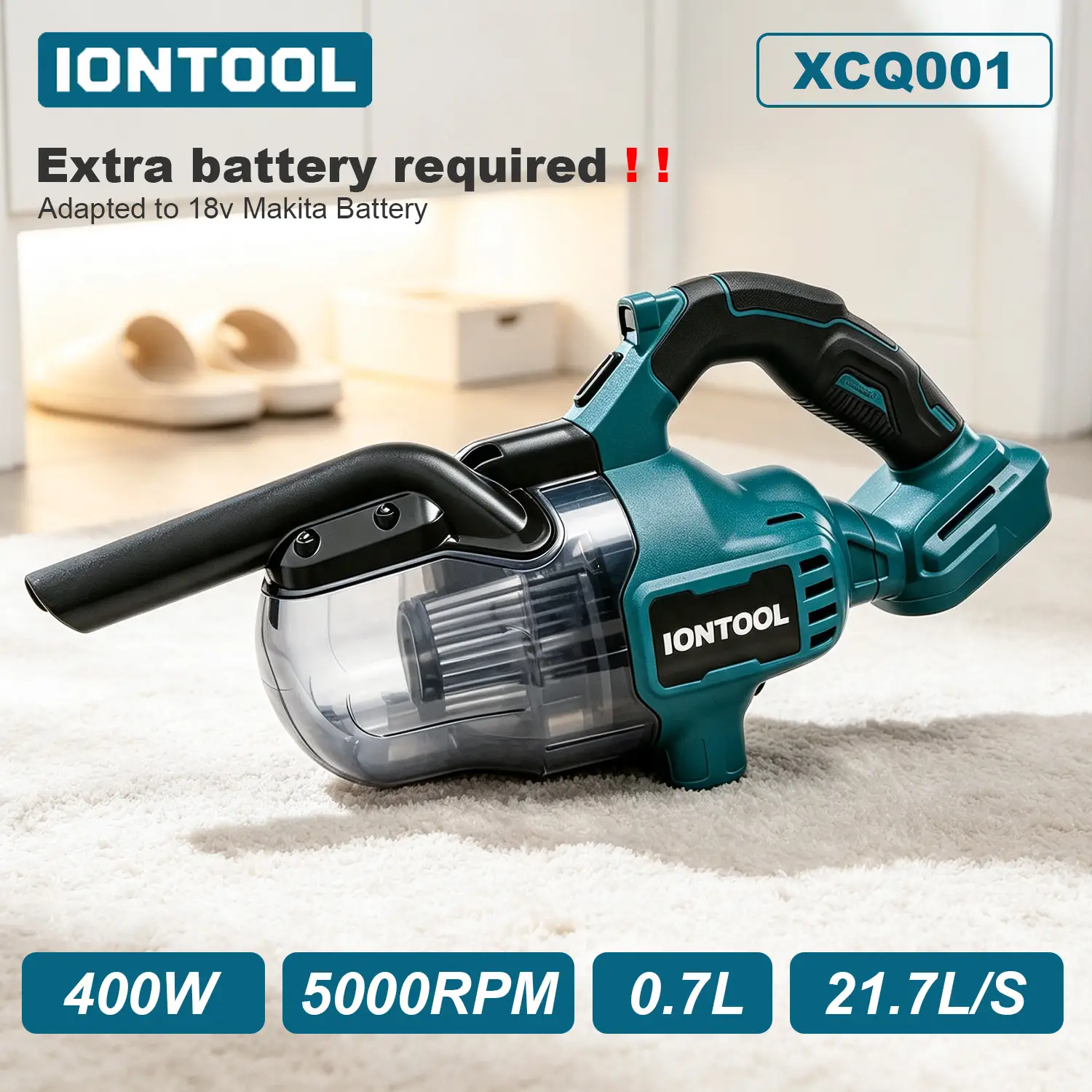 IONTOOL Cordless Vacuum Cleaner 400W Power Tool For Dust Collection Car Clean Desktop Tidy Workshop Use For Makita 18V Battery