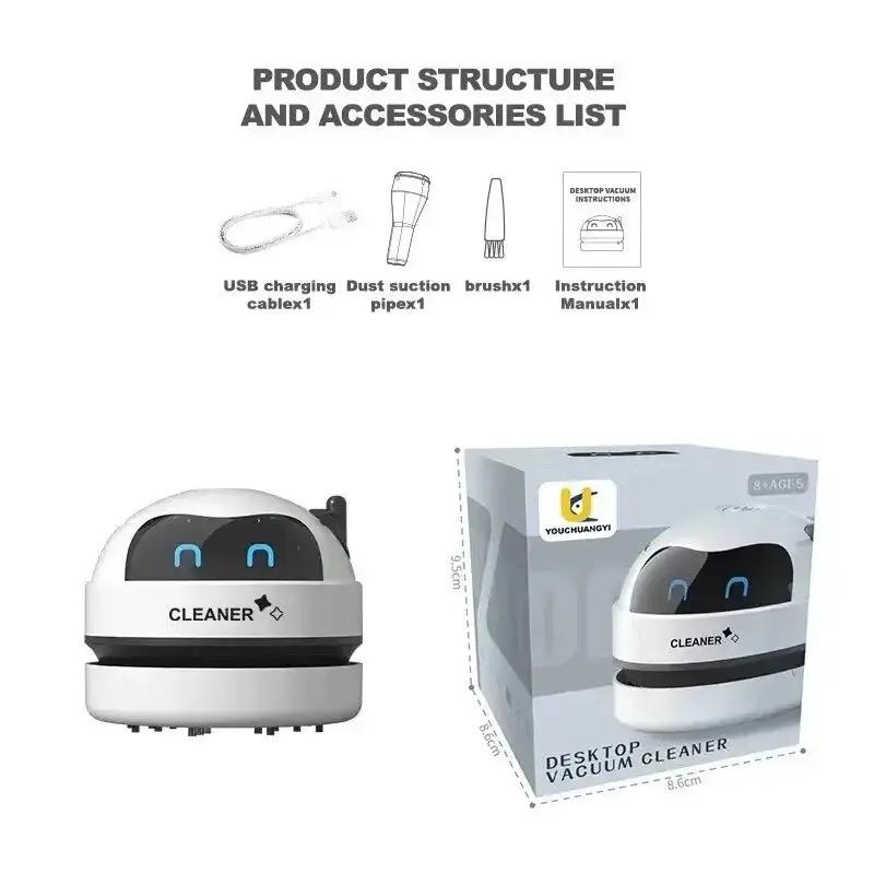 Mini Handheld USB Rechargeable Vacuum Cleaner For Keyboard Car Pet Hair Rubber Shavings Desktop Dust Removal product view