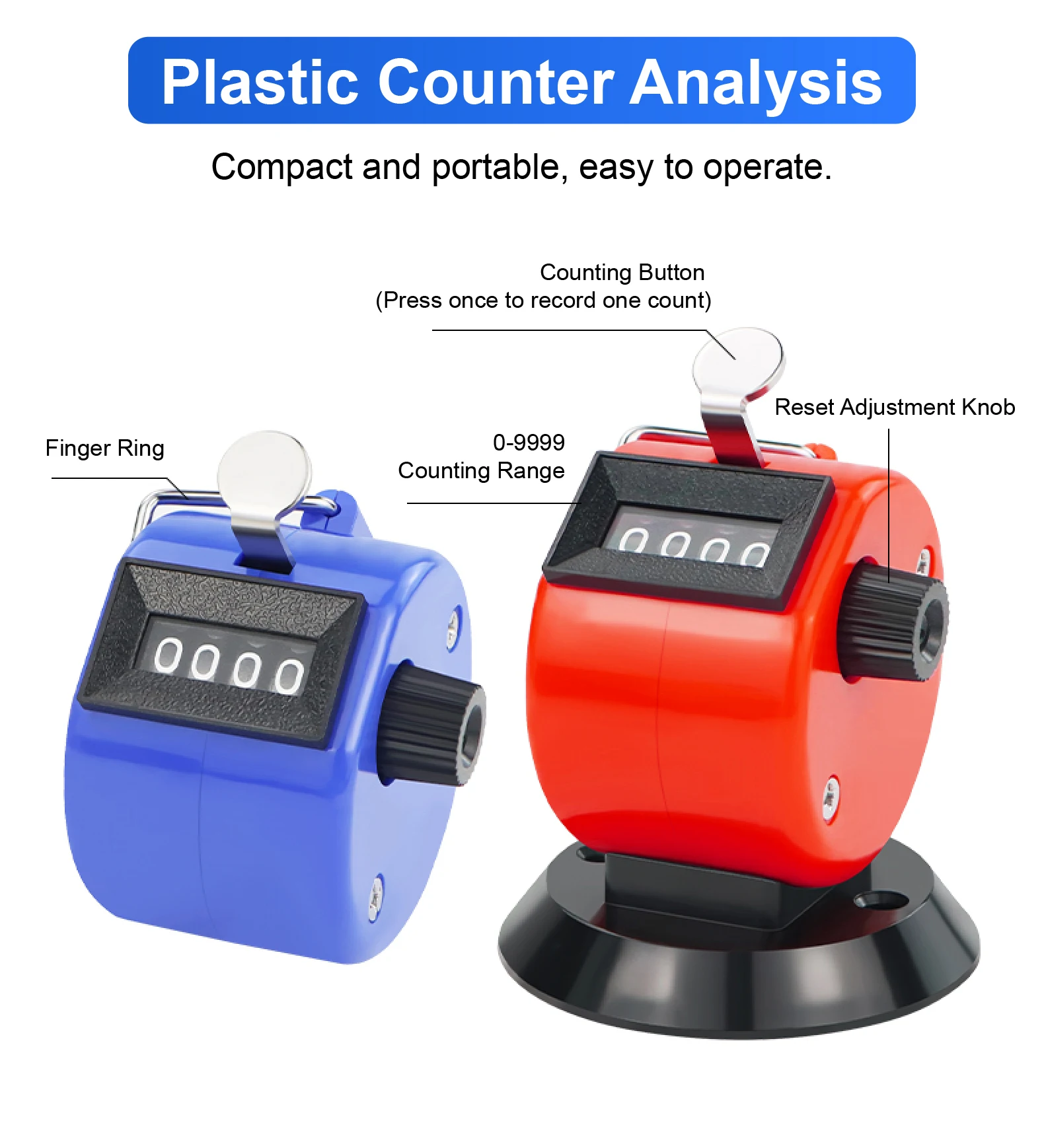 4 Digit Handheld Mechanical Tally Counter Clicker for Events Crowd Counting Warehouse Attendance 09999 No Battery detail