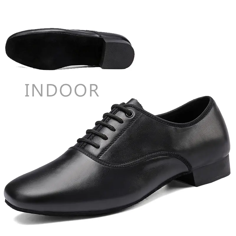 HROYL Ballroom Dance Shoes Genuine Leather Latin Dance Shoes Man Sneakers Jazz Bigger Size Breathable Waltz Salsa Dancing Shoes product view