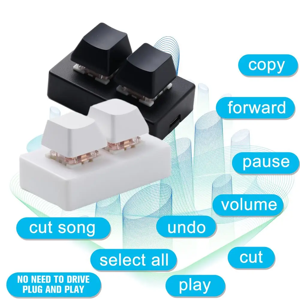 2 Keys USB Custom Programmable Macro Mini Keyboard Copy and Paste Keypad For Photoshop Gaming Keypad Red Switch detail
