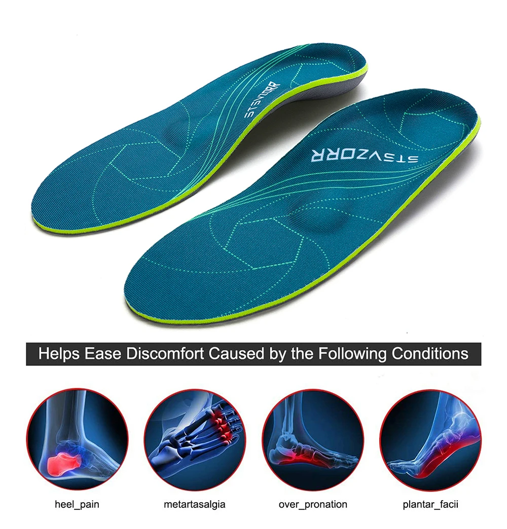 Flat Feet Template Arch Support Orthopedic Insoles,Men Women Plantar Fasciitis Heel Pain Orthotics Insoles Sneakers Shoe Inserts detail
