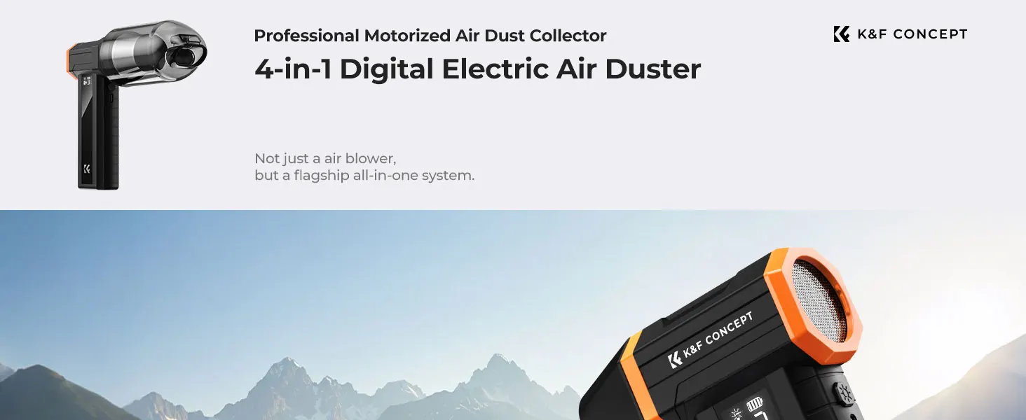K&F CONCEPT Electric Air Duster Brushless Turbo Jet Fan Vacuum Air Blower for Camera Lens,PC,Laptop Keyboard,Car Dust Cleaner detail