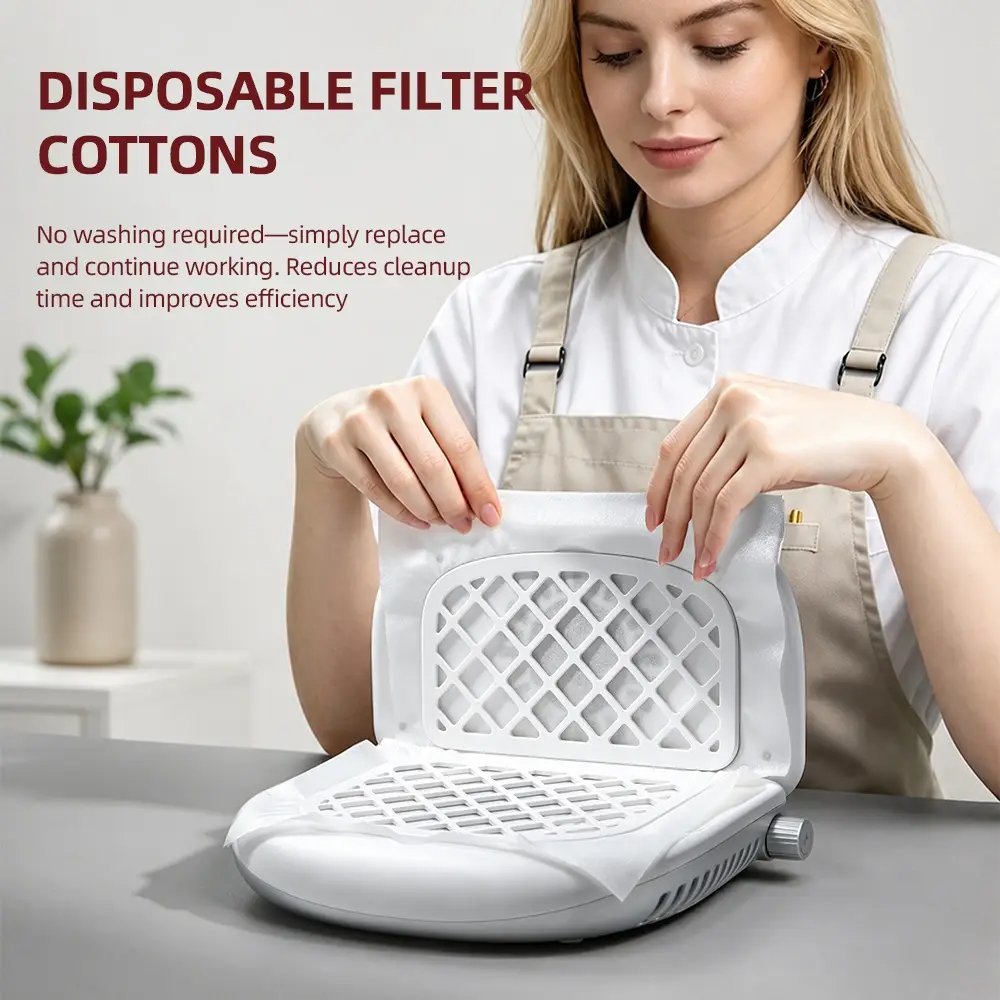 Foldable Nail Dust Collector Dual-Turbine Speed Adjustable Manicure Nail Vacuum Cleaner 90° Dual-Sided Dust Collection Nail Tool product view