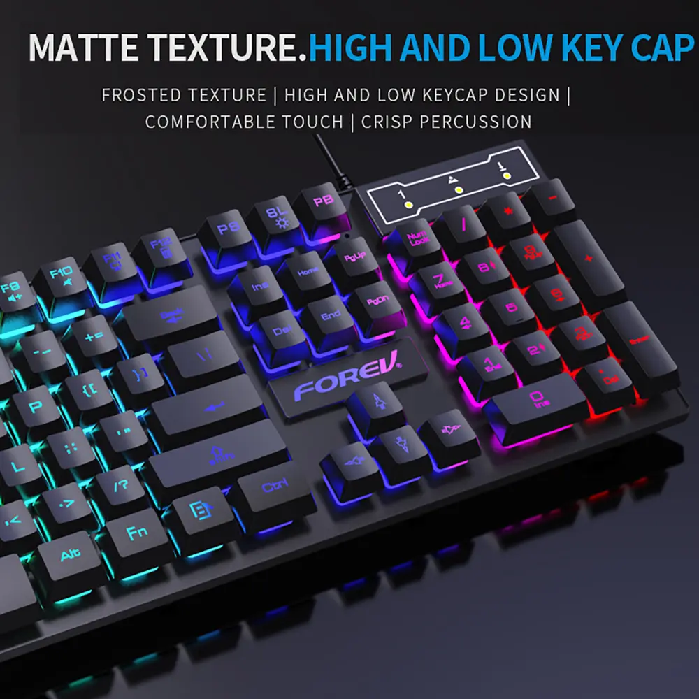 104Keys Wired Keyboard RGB Colorful Gaming Keyboard USB Wired Keyboard Standard Keyboard for PC Laptop Android Windows Mac OS product view