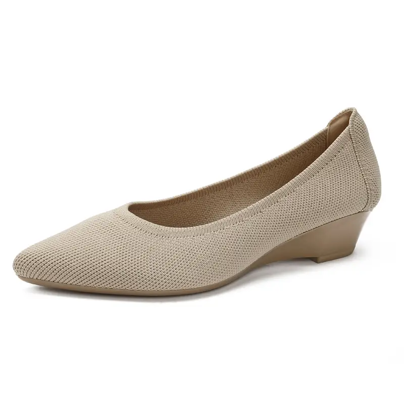 Slope heeled women's shoes fly woven casual single shoes product view