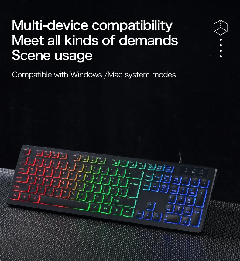 APAYADO M80 Quiet Office Wired Keyboard Thin-Film Structure 495g Weight 148CM Long Cord Full Layout USB Computer Keyboard detail
