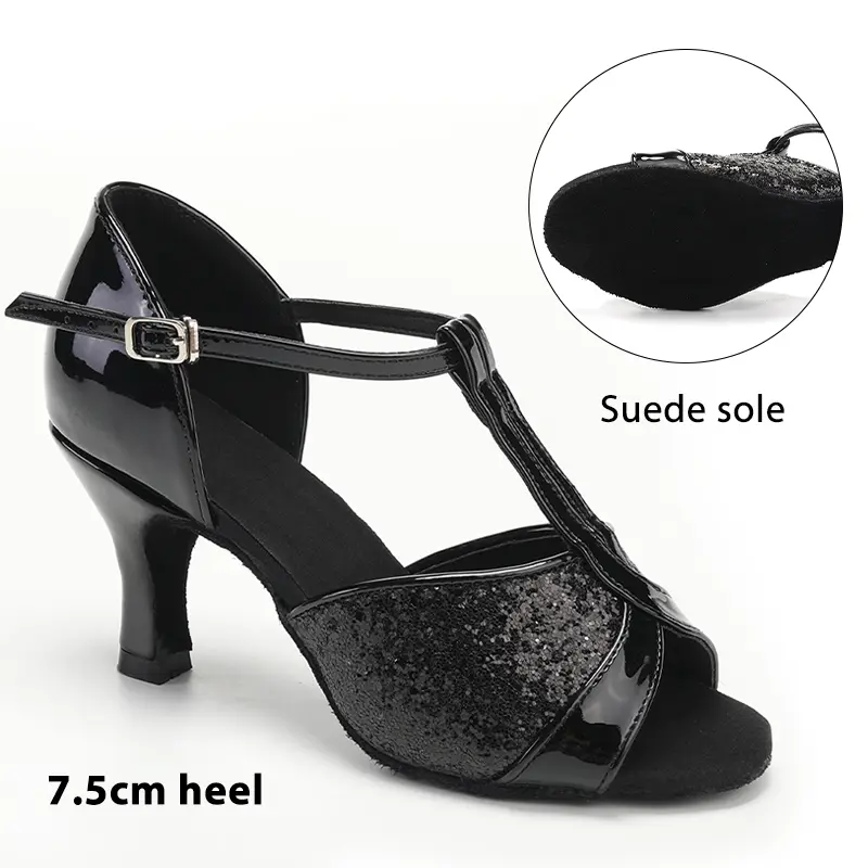 Women Latin Dance Shoes for Dancing Woman/Girls/Ladies Ballroom Modern Tango&Salsa 5.5/7.5CM Heel Dancing Shoes Training Sandal product view