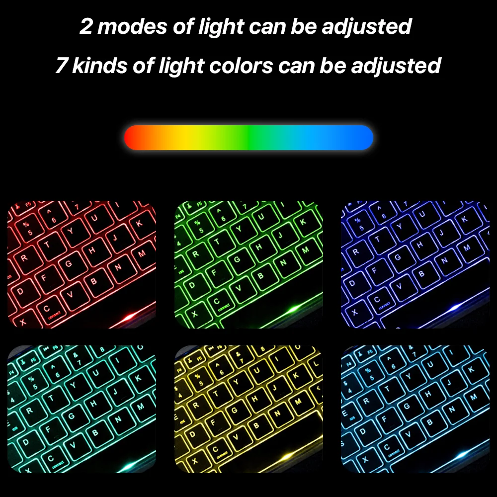 Rechargeable Wireless Backlit Keyboard And Mouse For iOS Android Windows System Backlight And Bluetooth For Smart Phone Pad detail