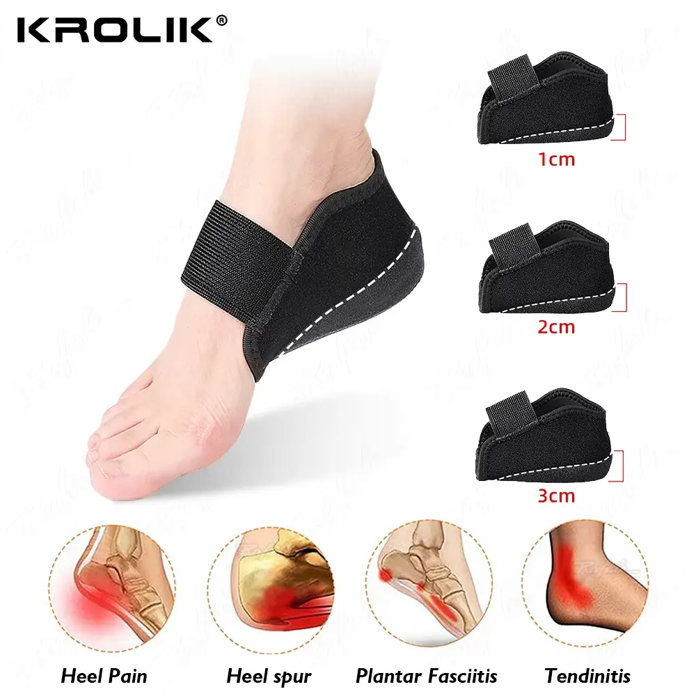 1 Pair Soft Height Increase Insole Sock For Men Women Half Heel Protectors Heightening Shoes Sole Pad Lift Heighten Foot Cushion