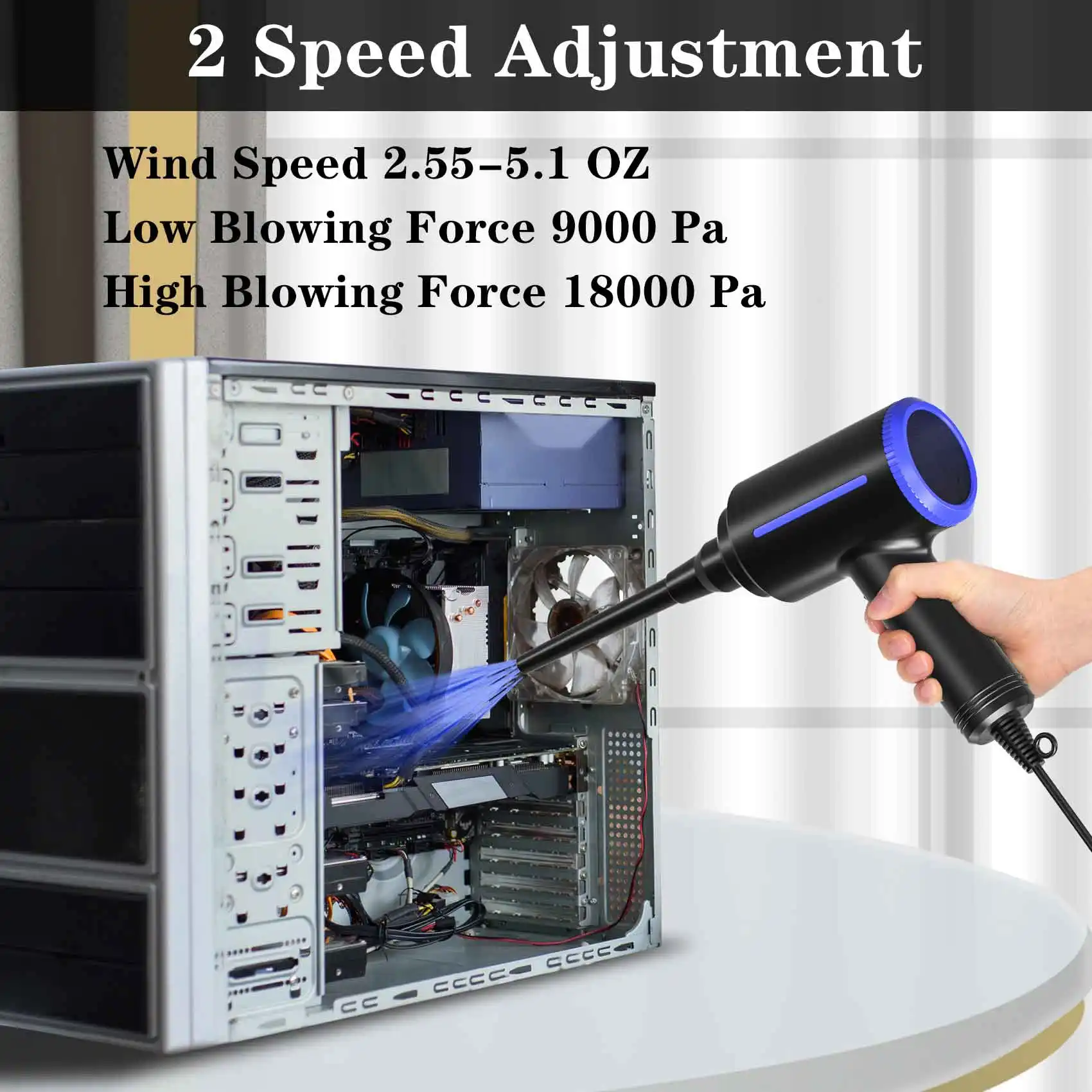 500W Cordless Electric Air Duster,Computer Vacuum Cleaner for Car,Handheld Electric Air Blower,Desk Mini Air Spray Cleaner Tool product view