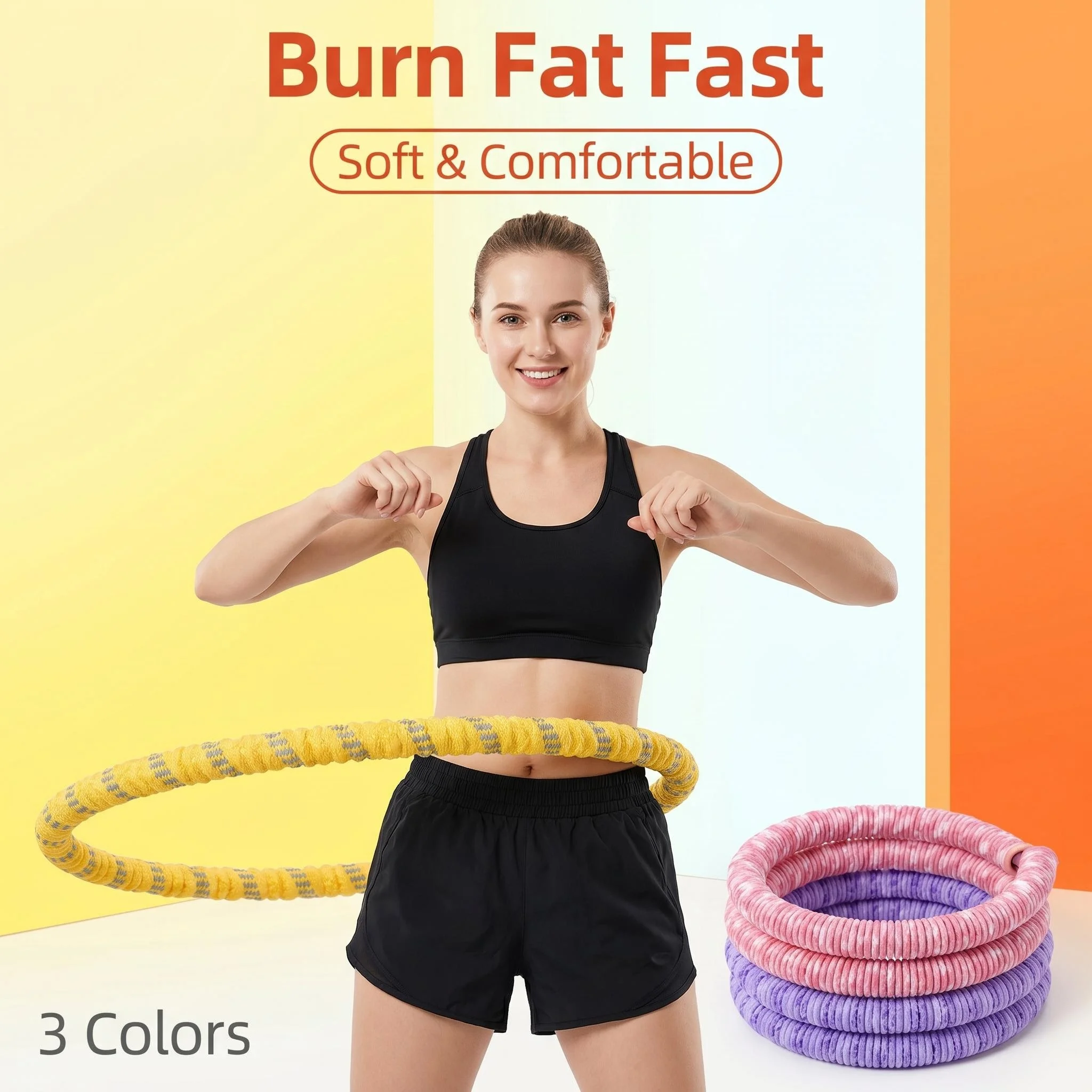 Fitness Circle- Adult Pilates Circle with Soft Spring Foldable Fitness Circle, Silent Pilates Circle Waist-Friendly Design, Full Wrap Fitness Circle Non-Pinching Fitness Circle Portable Sports Equipment, Christmas Gift for Girlfriend detail