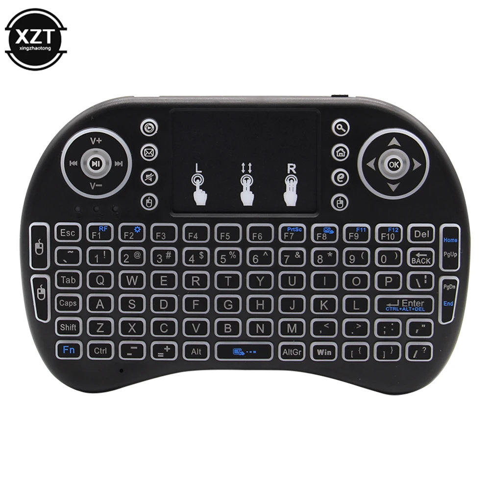 I8 2.4G Mini Wireless Keyboard Backlit English Russian Air Mouse Touchpad Remote Control For Laptop TV BOX USB Receiver detail