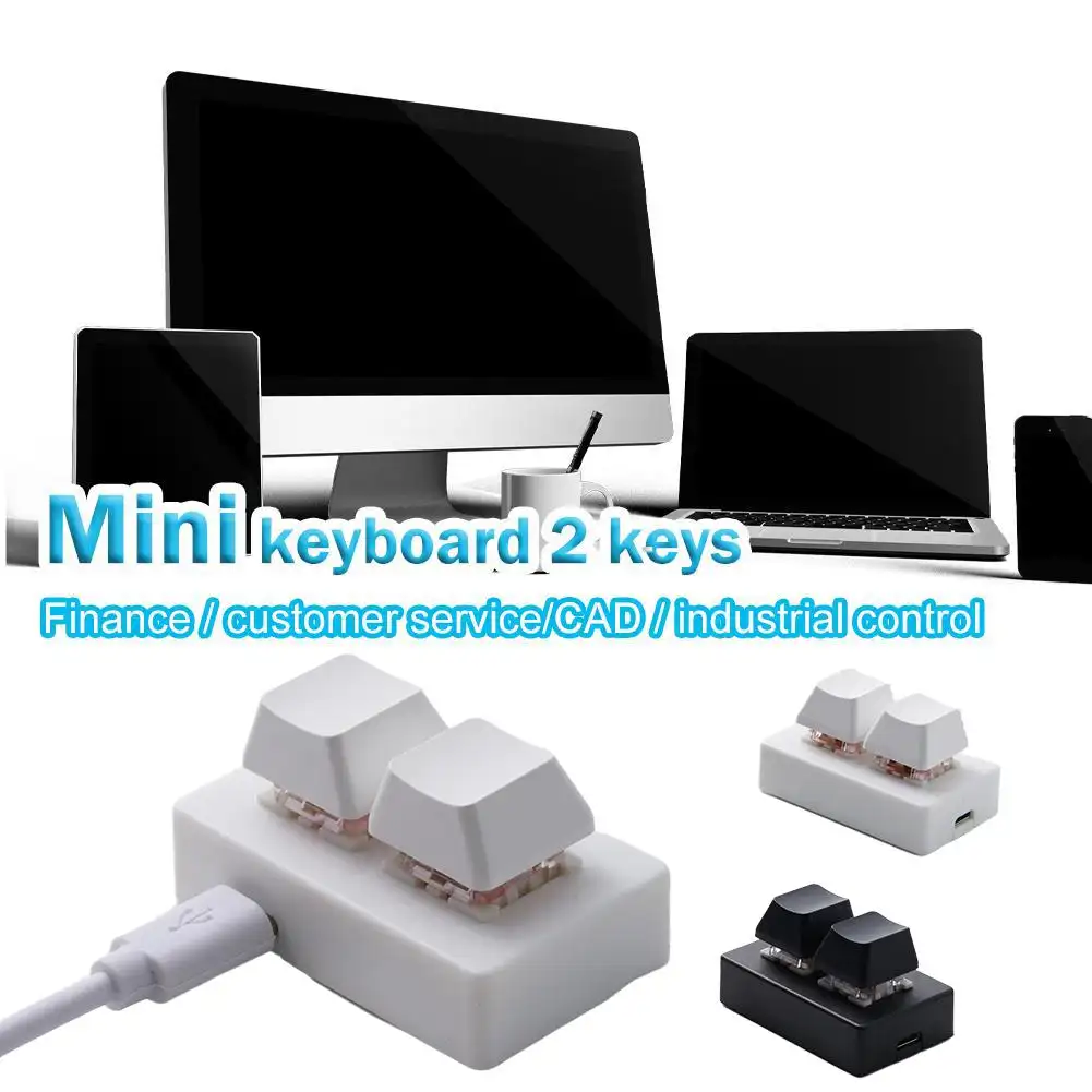 2 Keys USB Custom Programmable Macro Mini Keyboard Copy and Paste Keypad For Photoshop Gaming Keypad Red Switch product view