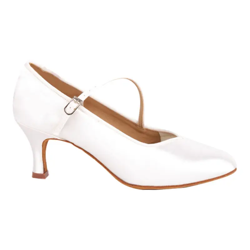 BD Dance Women Standard Shoes 138 ClASSIC Fresh Tan Satin High Heel Ladies Ballroom Dance Shoes Soft Outsole Modern Dance product view