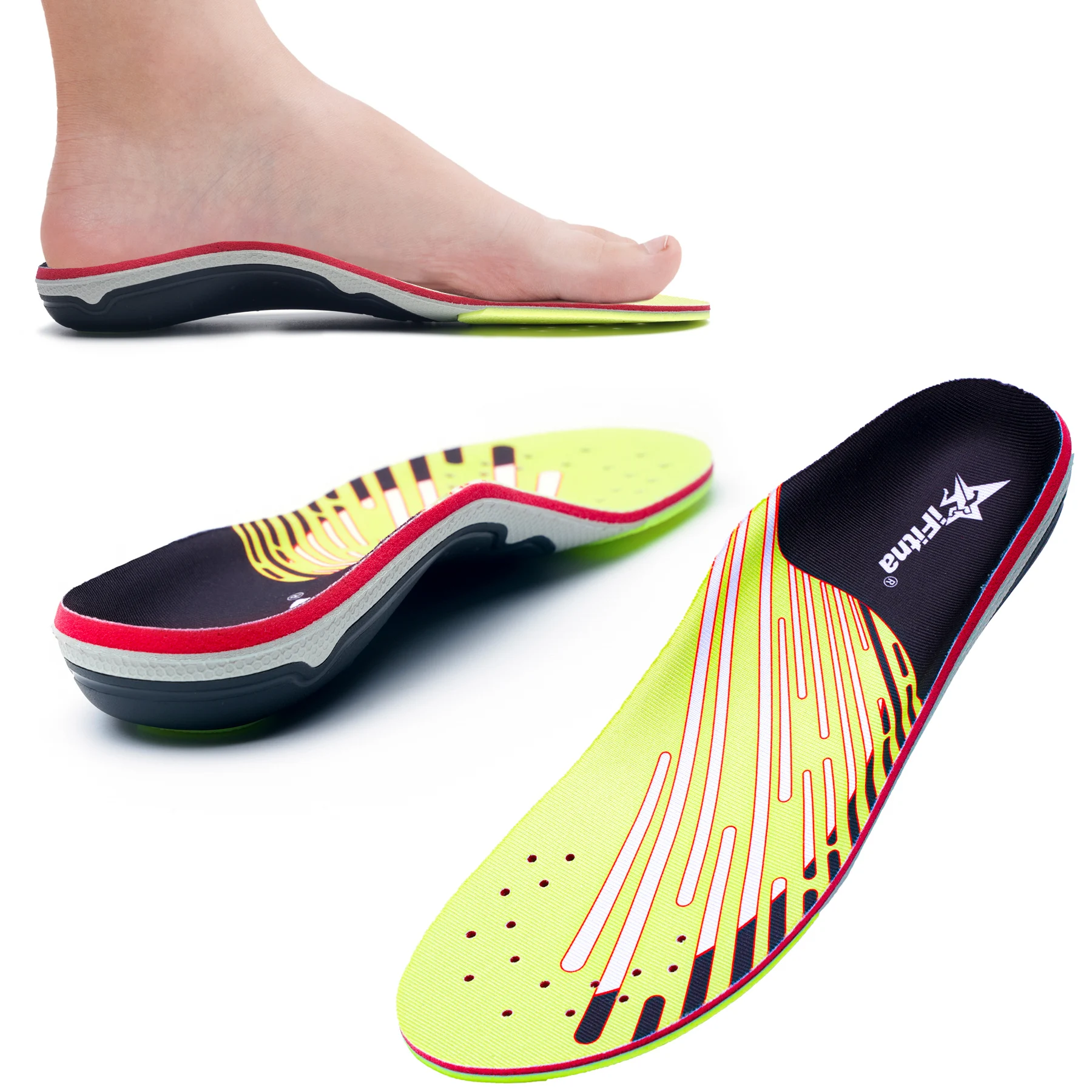 Orthopedic Sport Insole Plantar Fasciitis Flat Foot High Arch Support Men Women Sneaker Orthotic Plantillas Insert Shoe Sole detail