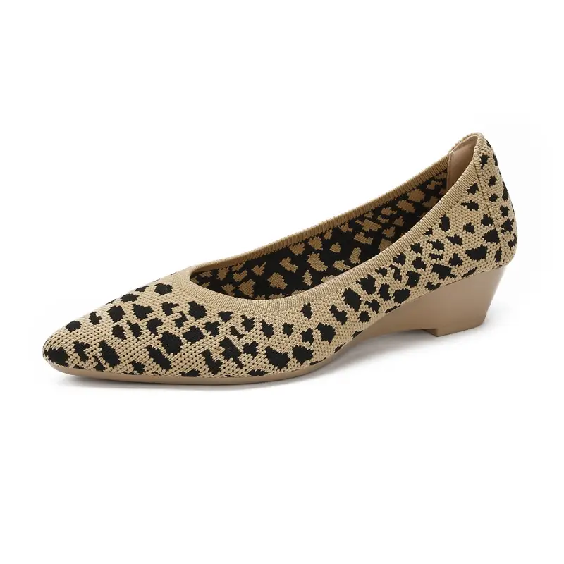 Slope heeled women's shoes fly woven casual single shoes product view