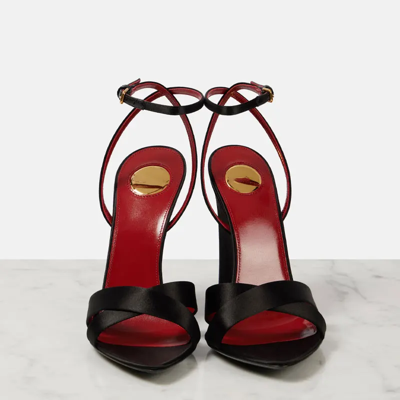 2025 Summer New Slope Heel Pointed High Heel Sandals Wedding Fashion Show Party Women's 34-44 Large Sandals detail