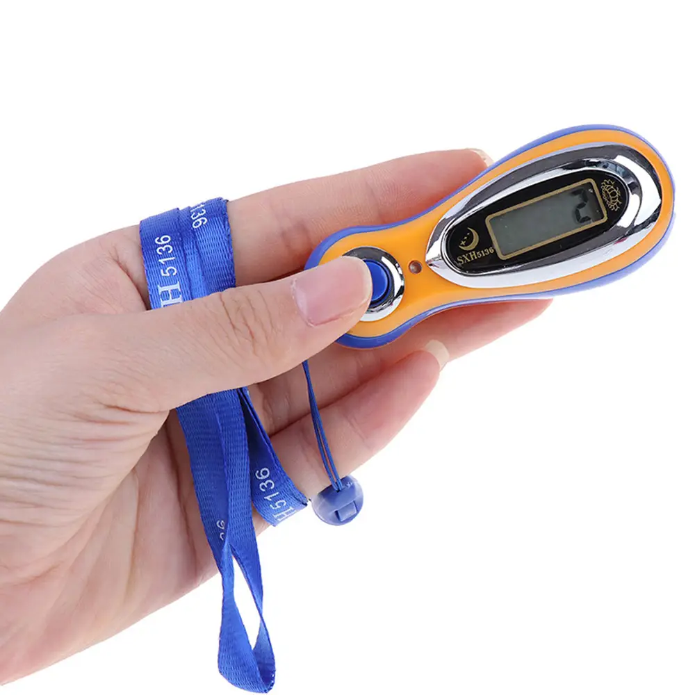 LCD Display Electronic Digital Tally Counter Electronic Finger Counter With Battery MP3 Manual Counter With Lanyard Random Color product view