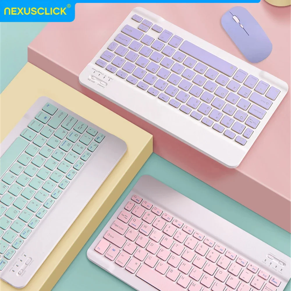 NexusClick Bluetooth Keyboard and Mouse For iPad Xiaomi Samsung Huawei Phone,Slim Mini Wireless Keyboard For Android IOS Windows
