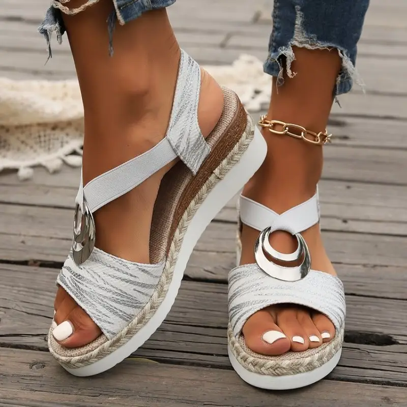 New Sandals Fashion Thick Soled Versatile Women Shoe Summer New Luxury Sexy High Heels Slope Heels Simple Classic Slippers 2026 product view