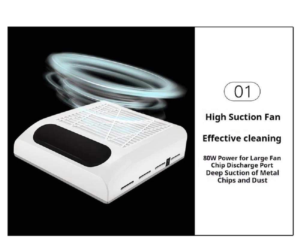 Nail Dust Collector with Detachable Filter, Powerful Vacuum Dust Extractor Fan for Acrylic Nail Salon Equipment detail