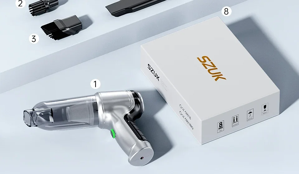 SZUK Wireless Portable Car Vacuum Cleaner Strong Suction Handheld Vacuum Home & Car Dual Use Robot Cleaner For Desktop Keyboard detail