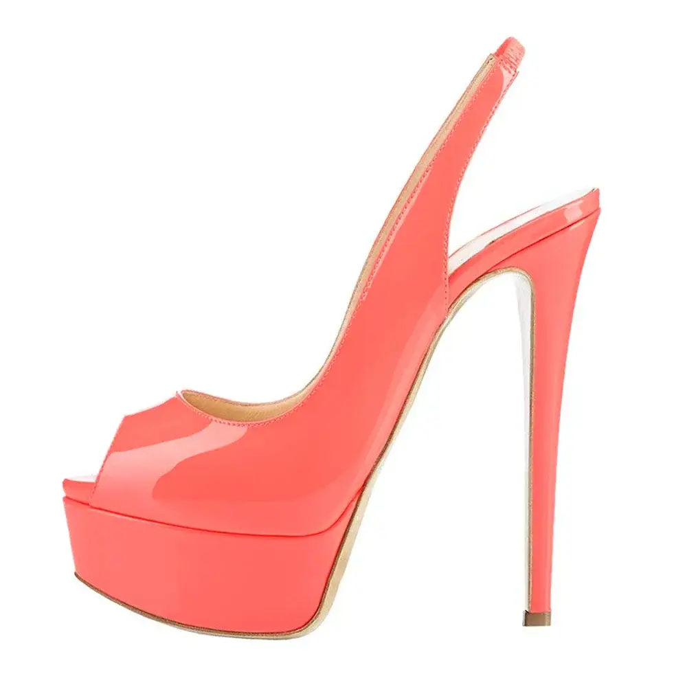 New Women's Pumps Stilettos 14CM Platform Super High Heels Sexy Open Toe Sandals Gladiator Party Dress Women Shoes Large Size 44 product view