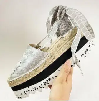 Summer Women Wedge Heel Sandals Canvas Thick Sole Ankle Strappy Sandalias Ladies Beach Vacation Fisherman Shoes Grass Sole Pumps product view
