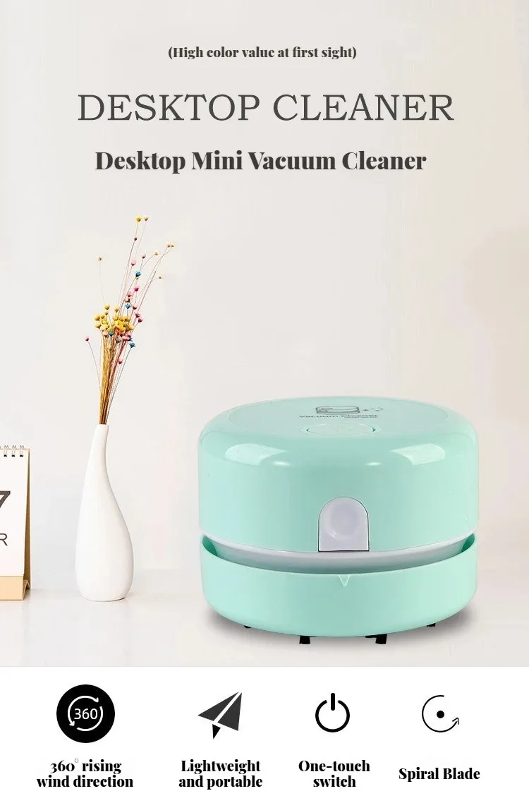 Portable Silent Mini Desktop Vacuum Cleaner for Keyboard Dust, Ideal Exquisite Gift for Home, Office, and Study Use detail