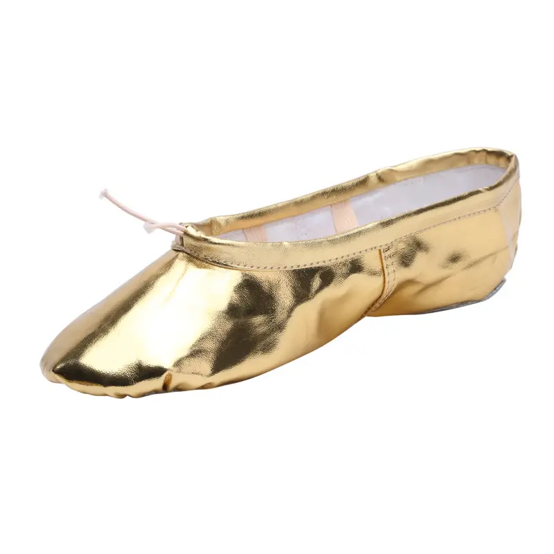 TOVEKIN Quality Gold Silver PU Performance Yoga Belly Dance Shoes Soft Sole Gym Ballet Dance Shoes Kids Girls Woman product view