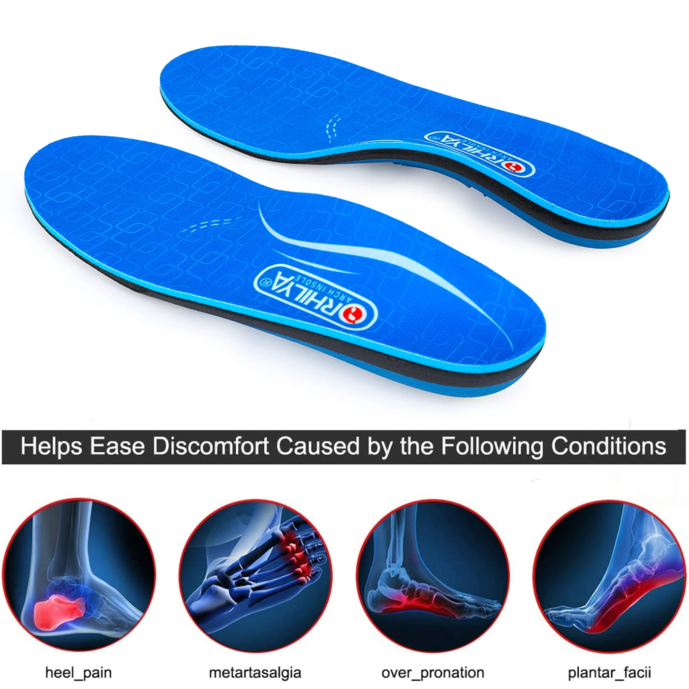 IFITNA Flat Feet Orthopedic Insoles Arch Support Template Plantar Fasciitis Orthotics Heel Pain Inserts Boots Sneaker Men Women detail