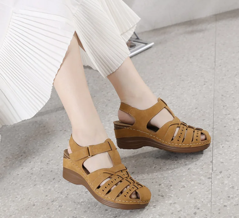 Summer New Slope Heel Baotou Sandals Large Women's Shoe Item Number- detail
