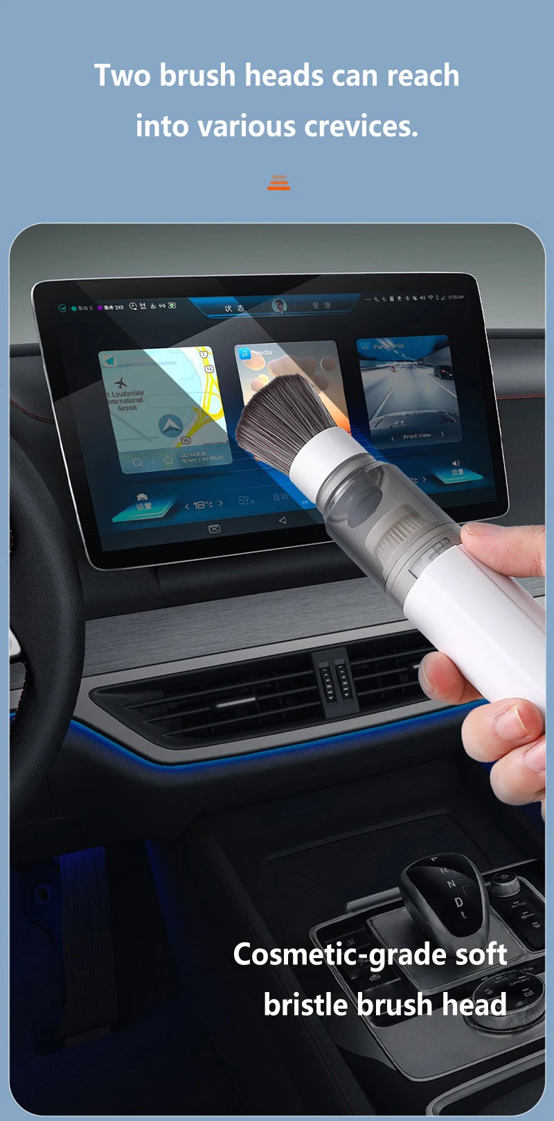 Mini Handheld Vacuum Cleaner 3in1 SuctionBlowWater Absorption Strong Suction Portable for Car Coffee Powder Desktop Cleaning detail