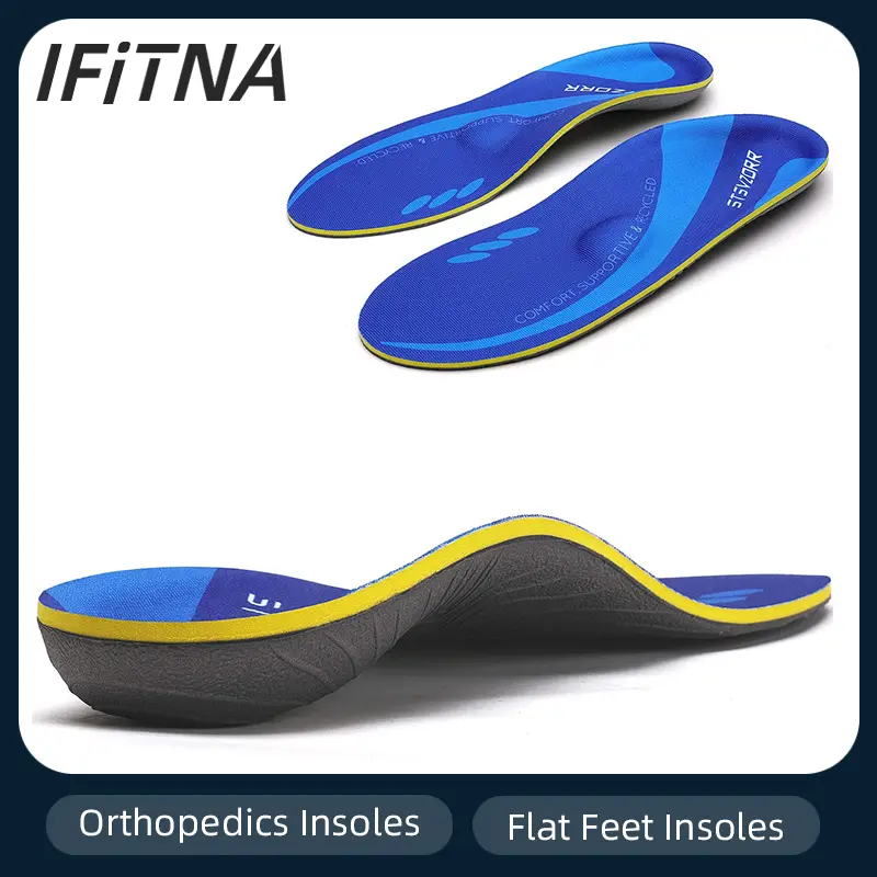 IFITNA Arch Support Orthopedic Insoles Sneaker Plantar Fasciitis Orthotic Shoes Inserts Flat Feet Heel Pain Athletic Cushion Pad