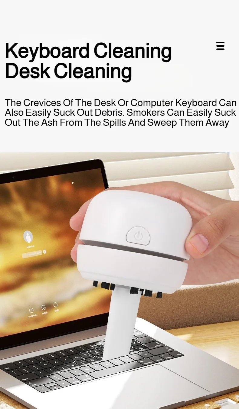 Desktop Cleaning Vacuum Cleaner Home Mini Portable Keyboard Silent Cleaner for Office Sofa Floor Study Desk Pencil Shavings detail