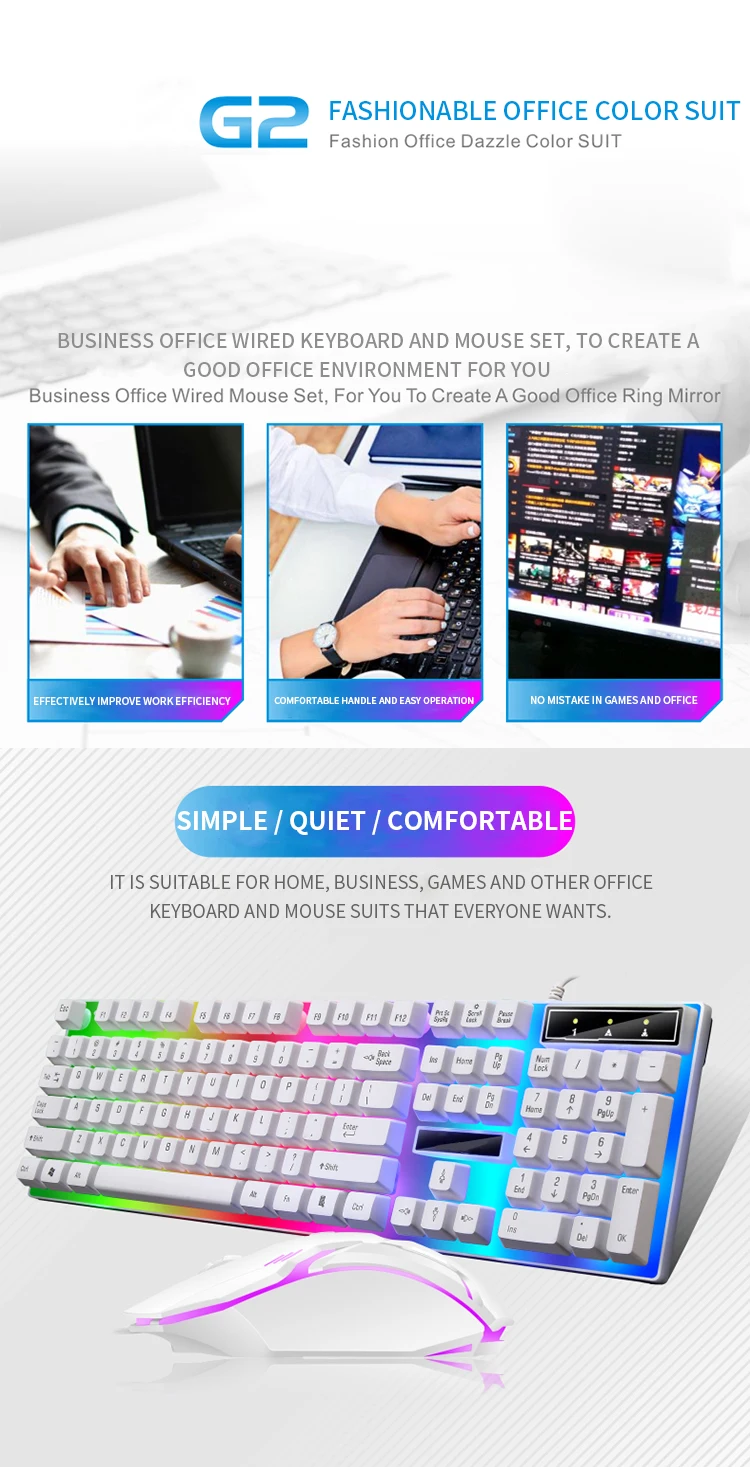 RGB Gaming Keyboard Gamer Keyboard And Mouse Kit Wired Mechanical Keyboard Gaming Keyboard And Mouse Combo For PC Gamers detail
