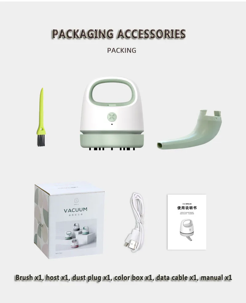 Wireless Handheld Vacuum Cleaner Portable Mini USB Charging Small Desktop Vacuum for Home Car Cleaning detail